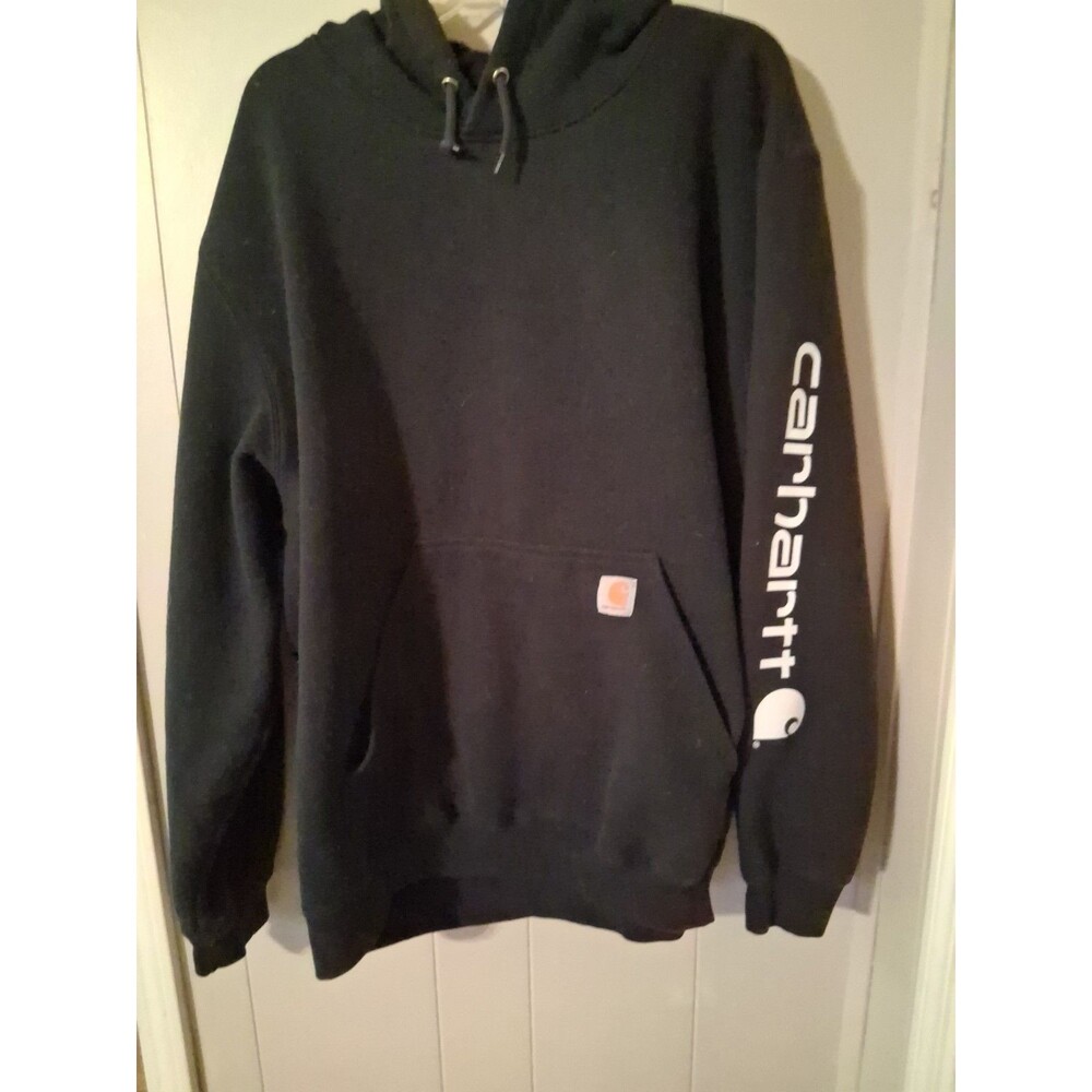 Mens black sweatshirt hoodie carhartt 2xl tall Regular Fit